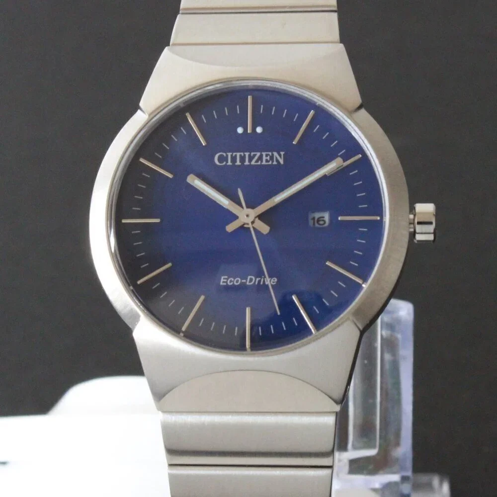 Citizen Eco-Drive Women's Silver Tone Watch Blue Dial 32MM Watch
